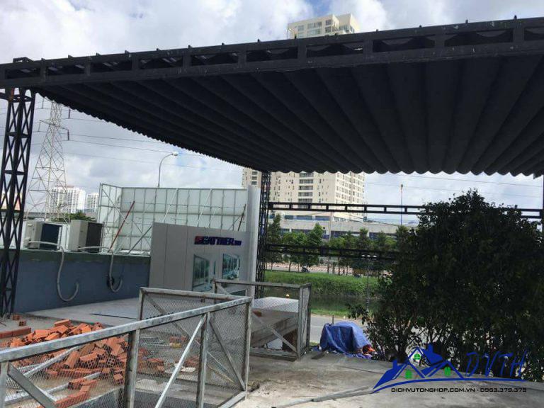 Mái che xếp kéo sân thượng