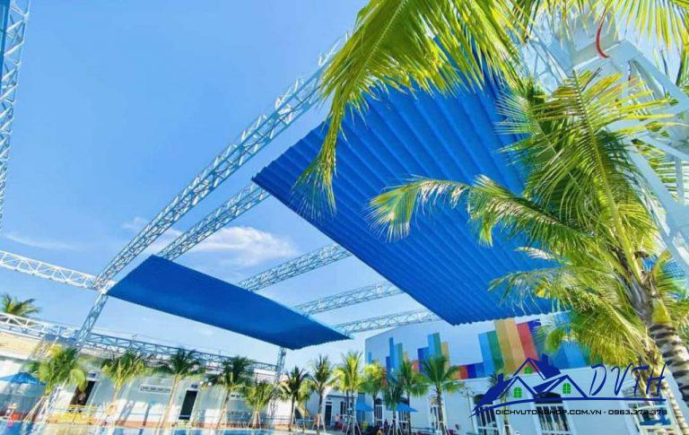 mái che bạt xếp kéo